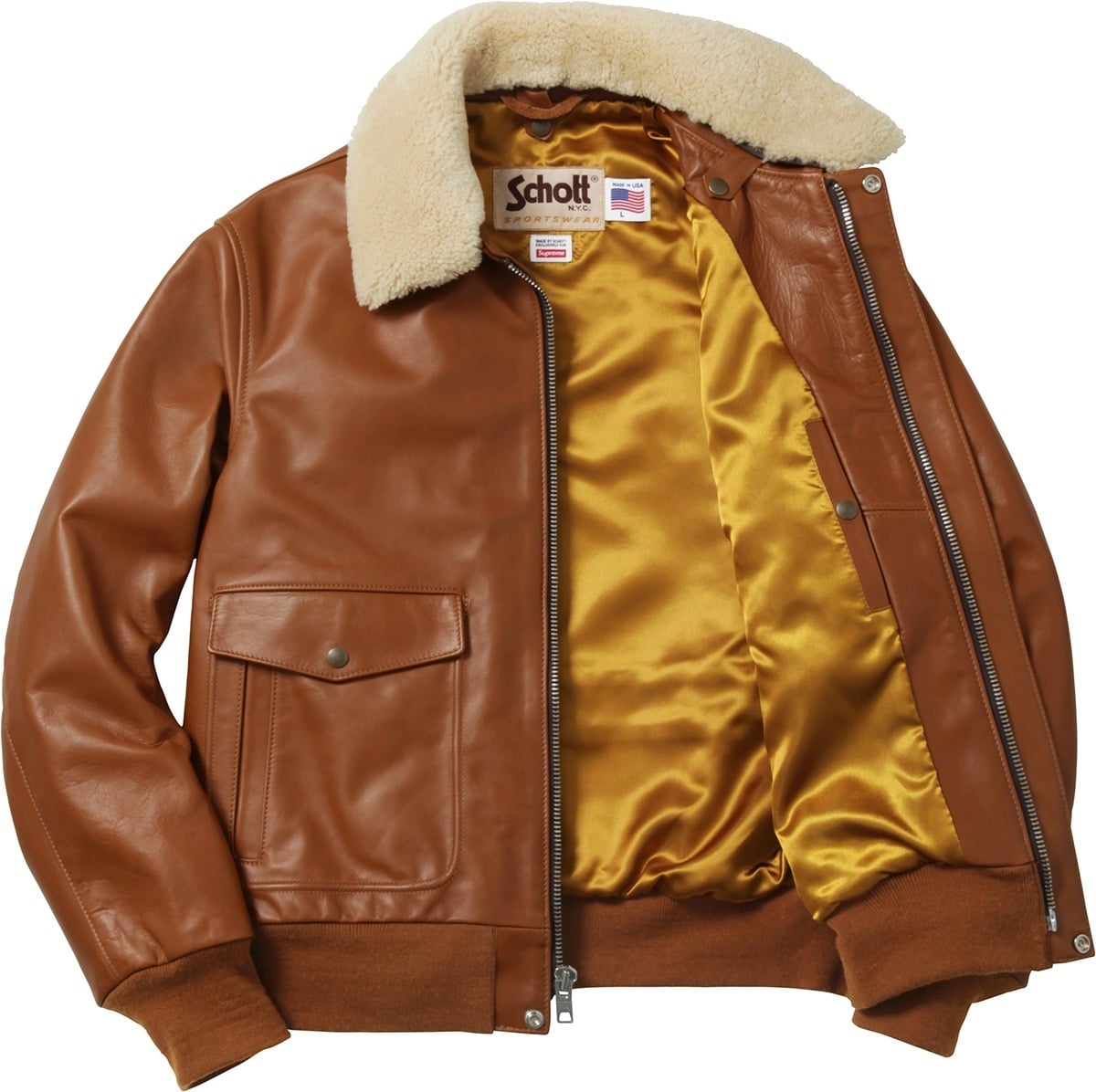 Supreme®/Schott® Leather A-2 Flight Jacket view 3